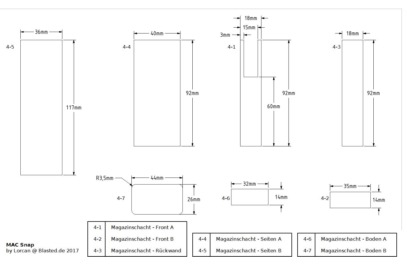 MAC Snap - Magazinschacht - Teile
